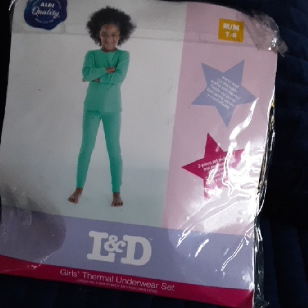 Girls' Teal Thermal Set